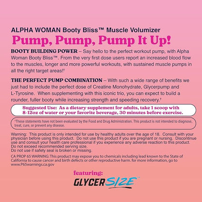 • Creatine for Women • Pre Workout Women • Booty Builder • Keto Friendly • Collagen • Pump It Up for The Perfect Peach • 30 SRV-Sweet Peach Mango Flavor