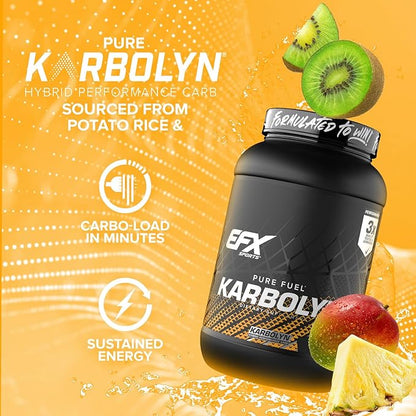 EFX Sports Karbolyn Fuel | Fast-Absorbing Carbohydrate Powder | Carb Load, Sustained Energy, Quick Recovery | Stimulant Free | 37 Servings (Tropical Storm)
