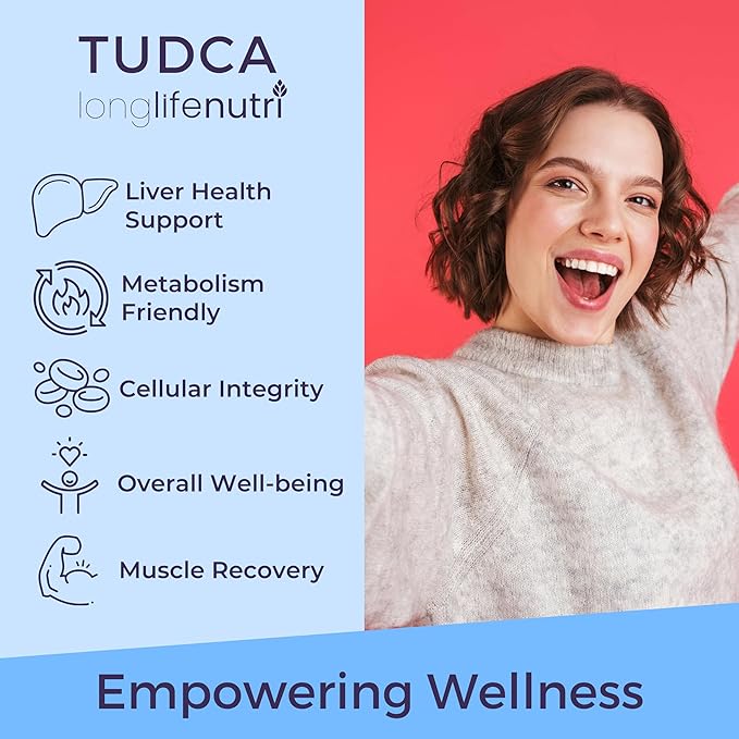 TUDCA - Tauroursodeoxycholic Acid Bile Salt, 500mg per Serving & 60 Vegetarian Capsules, Formulated for Liver Wellness, Natural Ingredients, 30-Day Supply, Made in USA