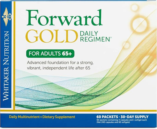 Dr. Whitaker's Forward Gold Daily Regimen Multi-Nutrient Vitamin Supplement for Adults 65+, 60 Packets (30-Day Supply)