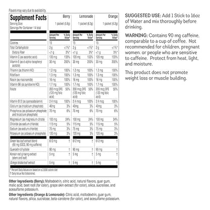 Wonderslim FAST BOOST Energy & Hydration Drink Mix, Variety Pack, with Electrolytes, Vitamins B, C & E, Antioxidants, No Sugar (14ct)
