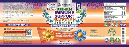 Immune Support Multivitamin for Men and Women with Vitamins A, B, C, D, E, B6, B12 - Zinc, Magnesium and Copper with Liposomal Complex for Enhanced Absorption - Daily Antioxidant Boost - 90 Vegan Caps