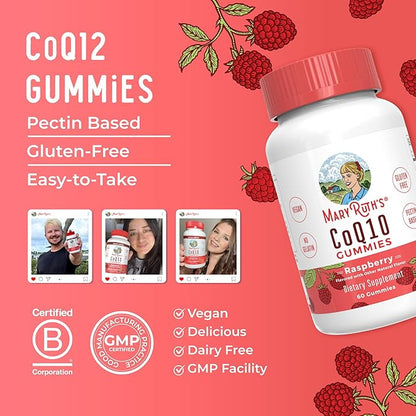 MaryRuth Organics CoQ10 | 1 Month Supply | CoQ10 Gummies | CoQ10 Supplements for Adults| Gummy Supplements for Heart Health & Cellular Energy | Vegan | Non-GMO | Gluten Free | 60 Count