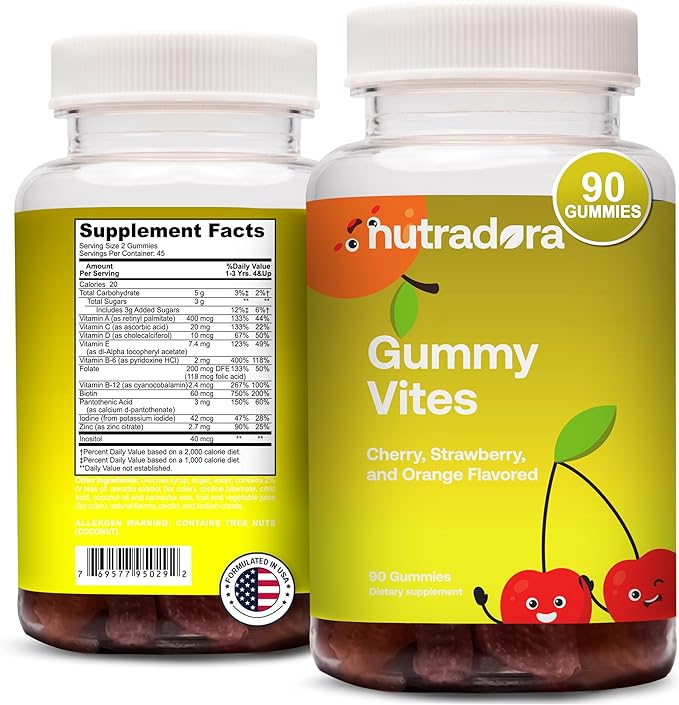 Kids Vitamin Gummies for Kids - Kids Multivitamin Gummies for Kids Immune Support, Muscle Function, & Cognitive Health, Gluten Free, Non-GMO, & Vegan Formula, Formulated in USA, Pack of 1