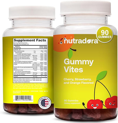 Kids Vitamin Gummies for Kids - Kids Multivitamin Gummies for Kids Immune Support, Muscle Function, & Cognitive Health, Gluten Free, Non-GMO, & Vegan Formula, Formulated in USA, Pack of 1