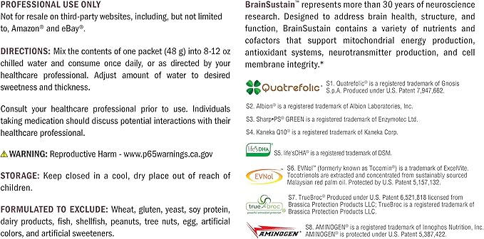 XYMOGEN BrainSustain Powder - Memory + Brain Support Drink with 19g Pea Protein, B Vitamins, Minerals, Amino Acids, Phosphatidylserine, DHA + CoQ10 - Vanilla Delight (10 Packets)