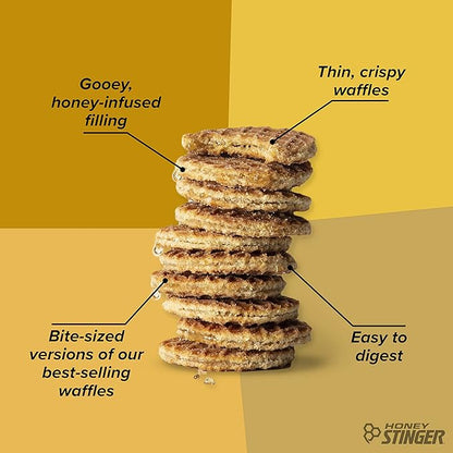 Honey Stinger Organic Mini Honey Waffles | Energy Stroopwafel for Exercise, Endurance and Performance | Sports Nutrition for Home & Gym, Pre and Post Workout | 1 Bag, 5.3 Ounce