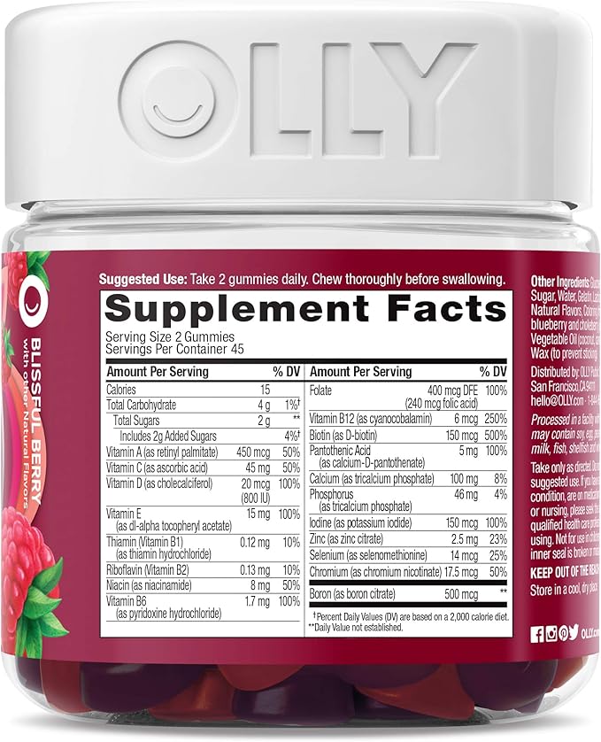 OLLY The Perfect Women's Multi and Kid's Multi +Probiotic Family Pack Gummies, 2 Count, Chewable Supplement