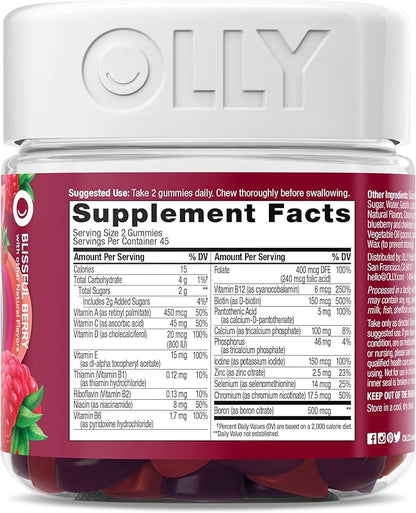 OLLY The Perfect Women's Multi and Kid's Multi +Probiotic Family Pack Gummies, 2 Count, Chewable Supplement