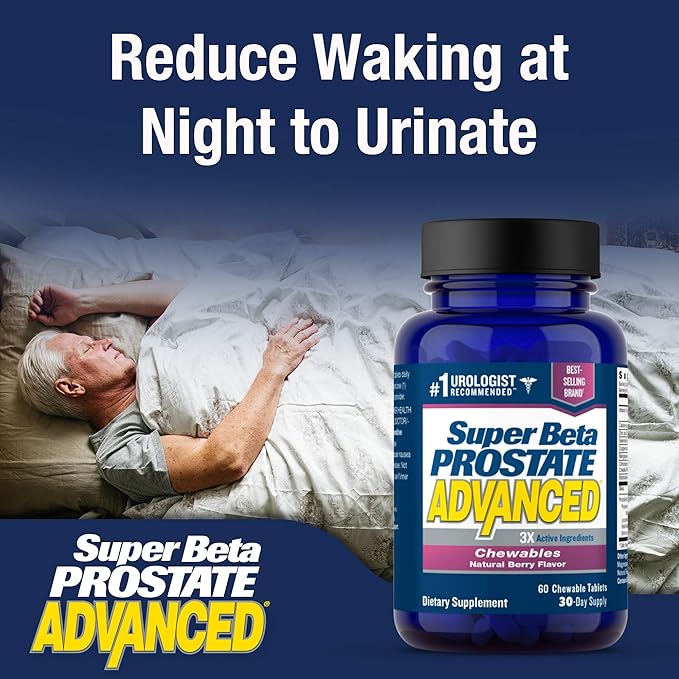 Super Beta Prostate Advanced Chewables - Prostate Support Supplement for Men's Health (180 Chews, 3-Pack)