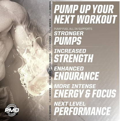 PMD Sports Pump Fuel All in Insanity - Ultimate Muscle Pump Supplement & Pre Workout Powder - Maximum Energy and Focus with Premium Creatine, Beta Alanine & More - Strawberry Watermelon (20 Servings)