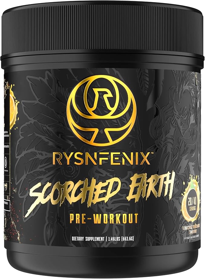 Scorched Earth Pre Workout Powder - Energy & Focus with Dual-Source Caffeine, Nootropics | Pumps from Citrulline, Beta Alanine, Nitrosigine®, GlycerPump™ (Tangerine)