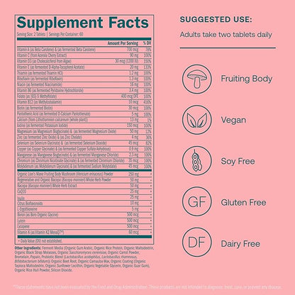 True Grace Daily Women’s Multivitamin 50+ - 120 Easy-to-Swallow Tablets - Immune, Energy, Longevity & Memory Support - Gluten Free, Soy Free, Iron Free, Vegan - 60 Servings