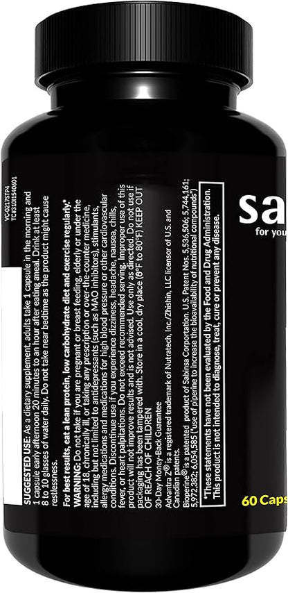 Saba TrimPro™ - Thermogenic Fat Burner - Weight Loss, Appetite Suppressant, & Energy Booster - Premium Vitamins, Minerals & Plant Ingredients & More - 60 Natural Diet Pills