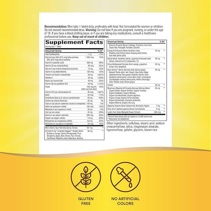 Nature's Way Alive! Men's Daily Ultra Multivitamin, High Potency Formula, Promotes Healthy Heart & Muscle Function*, with Methlyated B12, Gluten Free, 60 Tablets (Packaging May Vary)