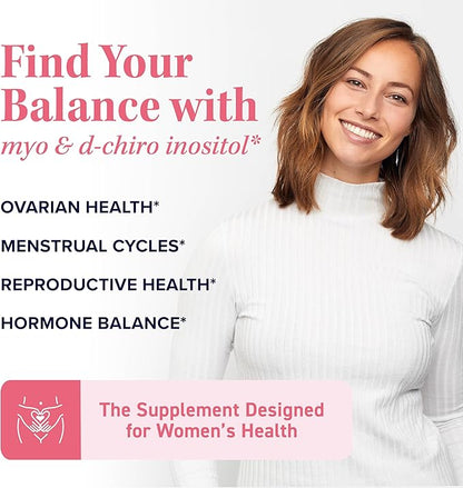 Myo-Inositol & D-Chiro Inositol for Hormone Balance for Women | Microbeadlet Technology to Regulate Menstrual Cycle & Support Ovarian Health | Myo Inositol & D Chiro Inositol | Non-GMO, 120 Capsules