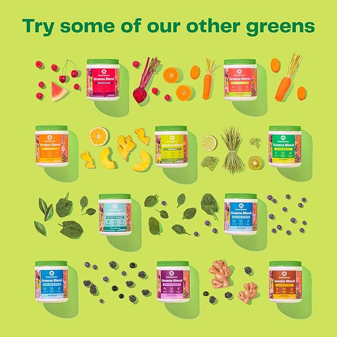 Amazing Grass Greens Superfood Powder: Greens Powder with Digestive Enzymes & Probiotics, Organic Spirulina, Chlorella, and Beet Root Powder, Chocolate, 30 Servings