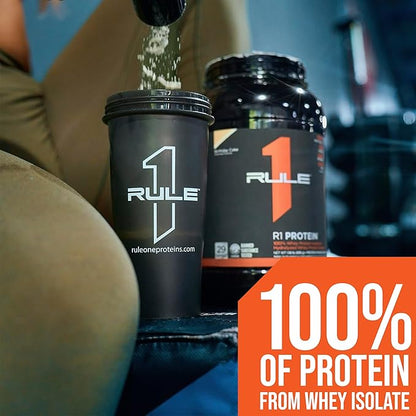 Rule One Proteins R1 Protein - 25g Fast-Acting, Super-Pure 100% Isolate and Hydrolysate Protein Powder with 6g BCAAs (10 Pounds*, Chocolate Fudge)