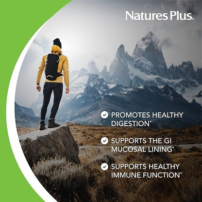 Natures Plus AgeLoss Digestion Support - 90 Capsules - Prebiotics, Live Enzymes & 150 mg L-Glutamine - Gluten Free - 30 Servings