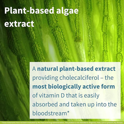Igennus Healthcare Nutrition Natural Vegan Vitamin D3 1000IU, 365 Tablets, 100% Plant-Based Algae Cholecalciferol & Non-GMO, Immune, Bones & Teeth, 1-Year Supply