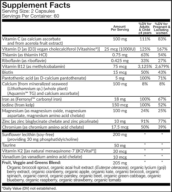 Dr. Fuhrman's Gentle Prenatal Multivitamin & Mineral Supplement with Iron - 120 capsules