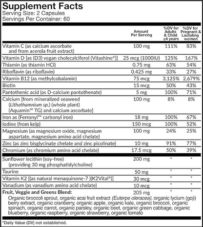 Dr. Fuhrman's Gentle Prenatal Multivitamin & Mineral Supplement with Iron - 120 capsules