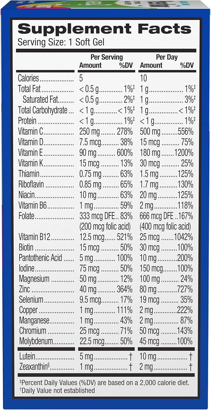 PreserVision® AREDS 2 Formula + MultiVitamin Vitamin & Mineral Supplement 80 ct Soft Gels
