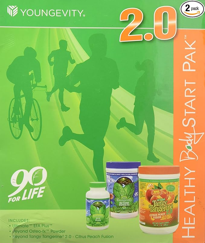 Youngevity Healthy Body Start Pack 2.0 (Beyond Tangy Tangerine 2.0, Osteo FX Powder, Ultimate EFA Plus) (Worldwide Shipping) by Youngevity