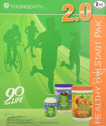 Youngevity Healthy Body Start Pack 2.0 (Beyond Tangy Tangerine 2.0, Osteo FX Powder, Ultimate EFA Plus) (Worldwide Shipping) by Youngevity