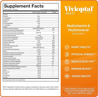 Vivioptal Multi, 30 Softgels, Multivitamin & Multimineral, Gluten Free, German Formula
