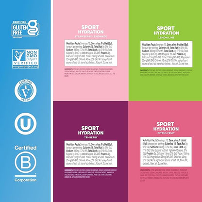 Nuun Sport Electrolyte Tablets for Proactive Hydration, Mixed Flavors, 4 Pack (40 Servings)