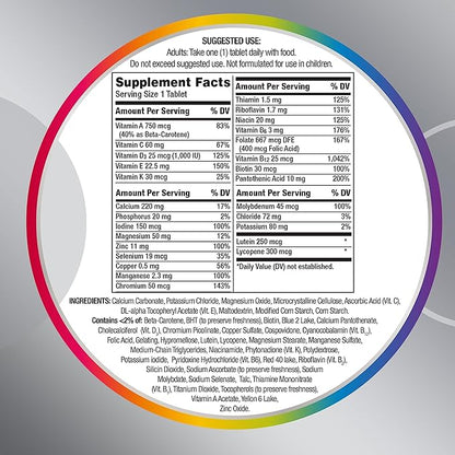 Centrum Silver Multivitamin for Adults 50+, Gluten Free, Non-GMO, Supports Memory and Cognition