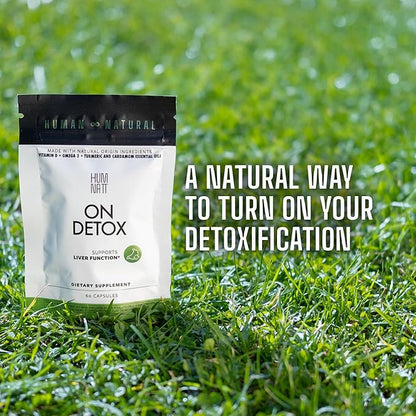 On Detox | Vegan Capsules with Vitamin D, Omega-3, Chia Oil, Turmeric & Cardamom Oils | Supports Body Cleansing & Wellness | 60 Count