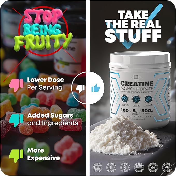 Performance Micronized Creatine Monohydrate Powder Supplement, 5000mg (5g), 100 Servings, Unflavored, Gluten Free, Non-GMO, Vegan