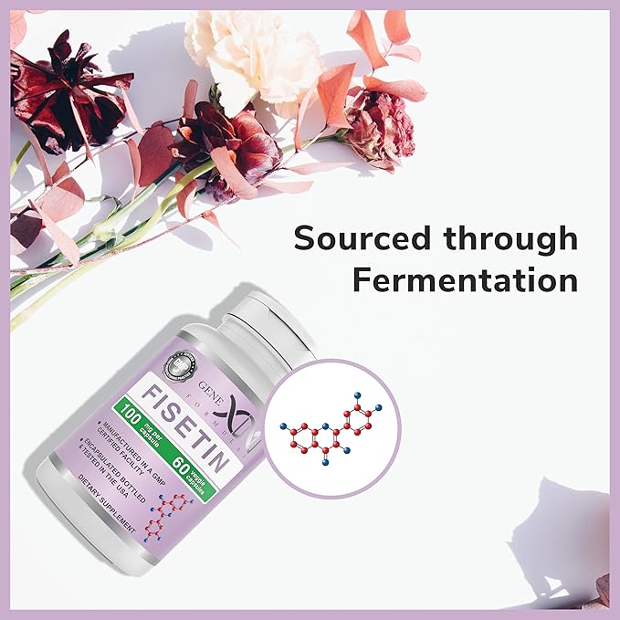 Genex Formulas Fisetin 100mg/Serving (60 Capsules) | Antioxidant That Supports Healthy Aging and Brain Wellness - Non-GMO, Gluten Free, Vegetarian - 2 Month Supply