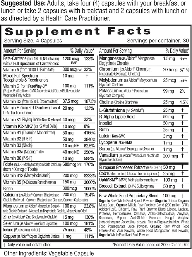 Emerald Labs Women's 45+ Clinical Multi - Multivitamin with CoQ10, B Vitamins, and L-Glutathione for Heart Health, Bone Strength, and Metabolic Function - 120 Vegetable Capsules