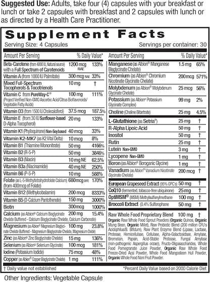 Emerald Labs Women's 45+ Clinical Multi - Multivitamin with CoQ10, B Vitamins, and L-Glutathione for Heart Health, Bone Strength, and Metabolic Function - 120 Vegetable Capsules