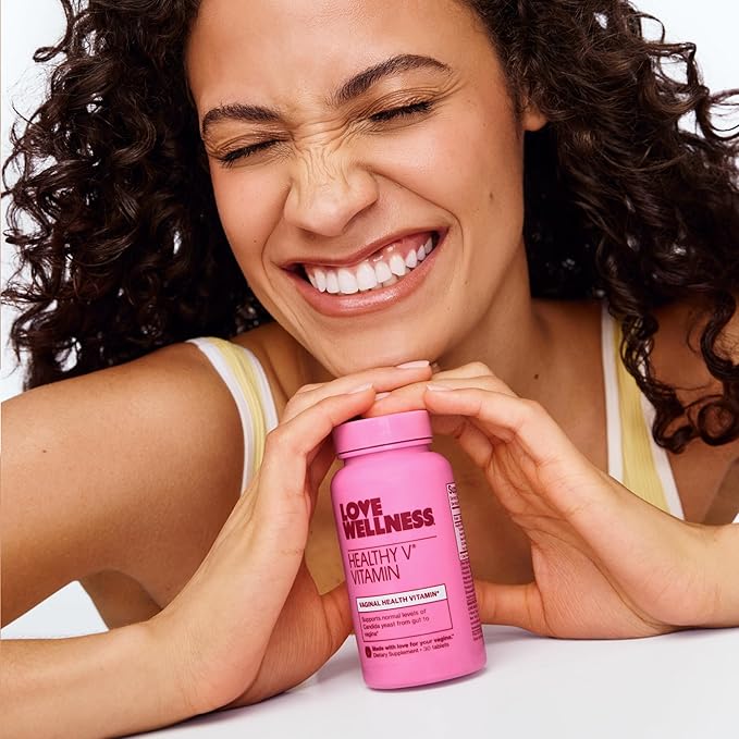 Love Wellness Healthy V Vitamin | Women's Vaginal Health Supplement | pH Balance, Gut Health & Immune Support Supplement | Balance of Candida Yeast with Turmeric, Garlic & Coconut Oil | 30 Count