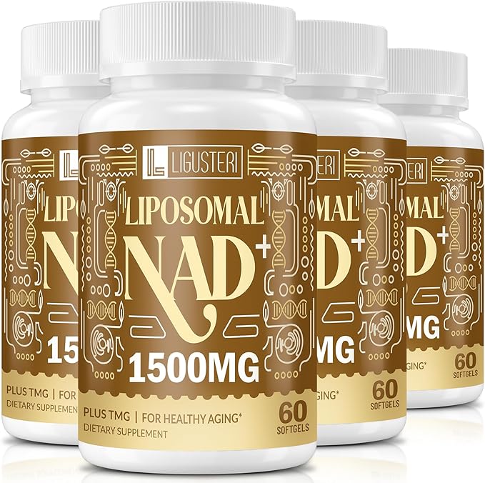 NAD Supplement 1500MG, Liposomal NAD+ Supplement with TMG, 98%+ Absorption, Pure NAD Plus, Non-GMO Aging Defense, Cellular Energy, Heart & Brain Function, Longevity, 240 Softgels