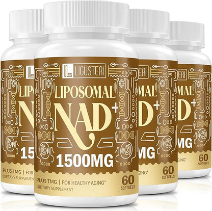 NAD Supplement 1500MG, Liposomal NAD+ Supplement with TMG, 98%+ Absorption, Pure NAD Plus, Non-GMO Aging Defense, Cellular Energy, Heart & Brain Function, Longevity, 240 Softgels