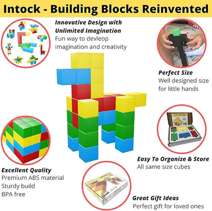 Magnetic Blocks, Magnetic Cubes Educational Toys, Original Award Winning Magnetic Building Blocks for Kids, 100 Pieces Rainbow Color Autism Toys Magic Cube Sensory Toys for Kids