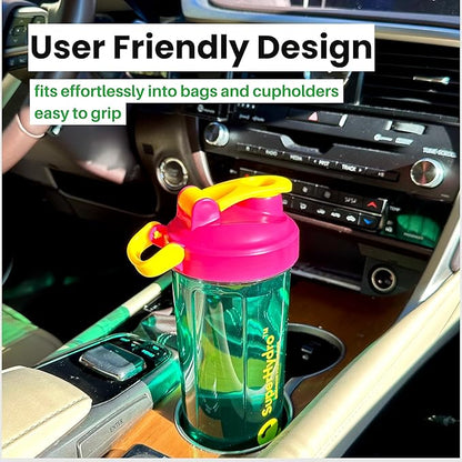 Super Hydro Protein Shaker Bottle [3 PACK] - 28 Oz. BPA-Free, Non-Toxic, Durable, Leak Proof, Eco-Tritan, Best for Travel, Sports, Fitness for Men & Women (Lemon Lavender, Rosy Bloom, Frosted Mint)