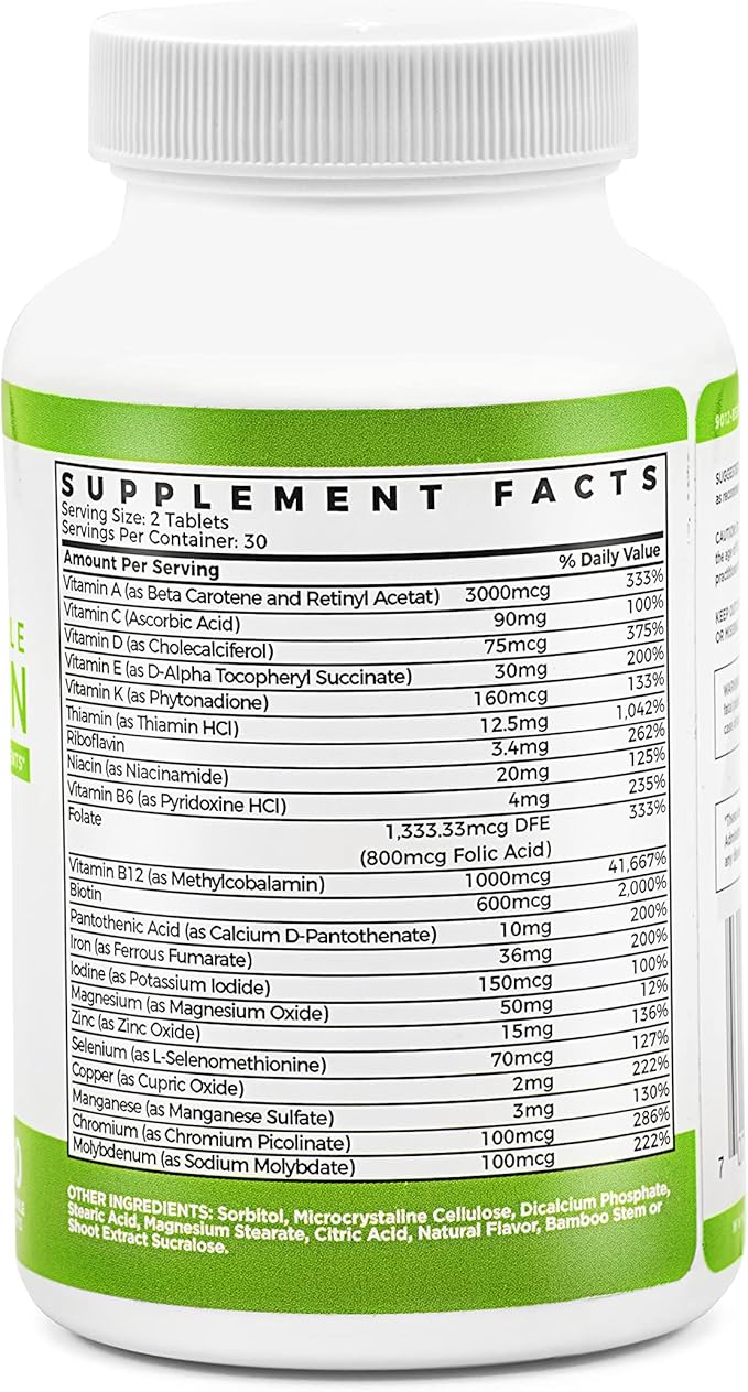 BariSlim Advanced Chewable Bariatric Multivitamin Tablets - Bariatric Vitamin and Supplement for Post Bariatric Surgery Including Gastric Bypass and Gastric Sleeve | Wild Cherry (60 Count)