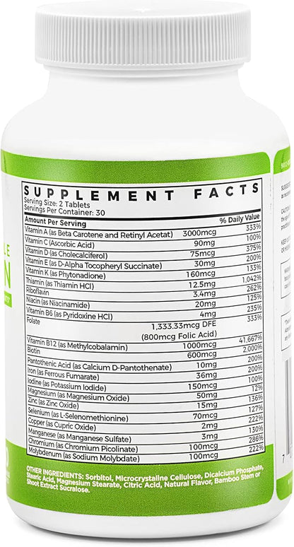 BariSlim Advanced Chewable Bariatric Multivitamin Tablets - Bariatric Vitamin and Supplement for Post Bariatric Surgery Including Gastric Bypass and Gastric Sleeve | Wild Cherry (60 Count)