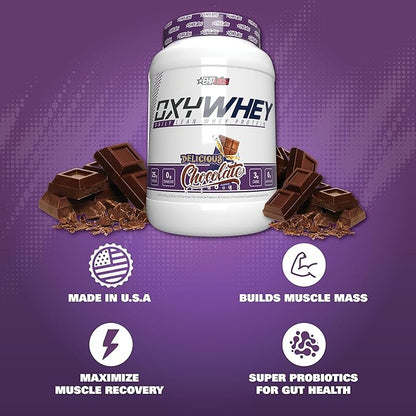 EHP Labs OxyWhey Whey Protein Isolate Powder - 25g of Whey Isolate Protein Powder, Meal Replacement Shake, Sugar Free Protein Powder - 25 Serves (Delicious Chocolate)