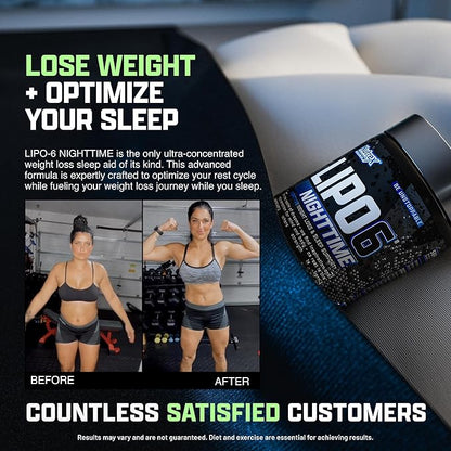 Nutrex Lipo 6 Nighttime Fat Burner | Melatonin Sleep Aid & Weight Loss Diet Pills for Men and Women | Night Time Metabolism Booster Appetite Suppressant | 30 Servings (1)