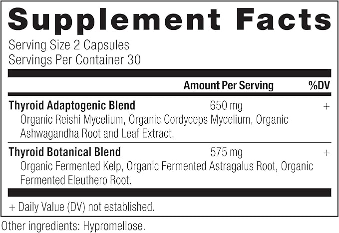 Thyroid Support Supplement with Ashwaghanda by Ancient Nutrition, Thyroid Capsules, Promotes Restful Sleep and Reduced Stress, Gluten Free, Paleo and Keto Friendly, 60ct