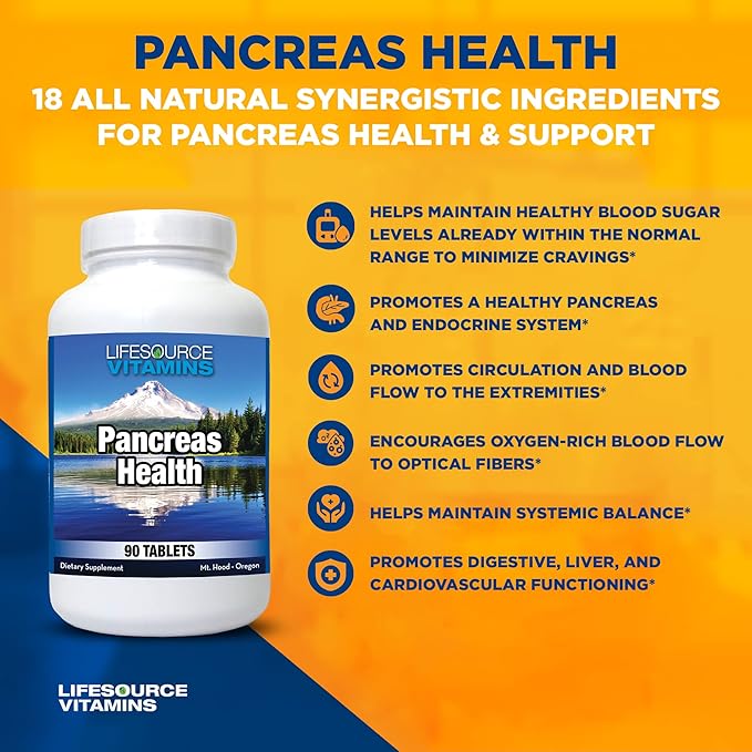 LifeSource Vitamins Pancreas Health-18 All Natural Synergistic Ingredients for Pancreas Health & Support