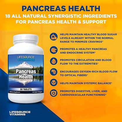 LifeSource Vitamins Pancreas Health-18 All Natural Synergistic Ingredients for Pancreas Health & Support