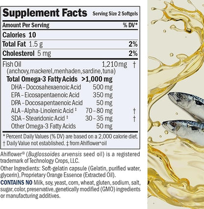 Andrew Lessman Maximum Essential Omega-3 Orange - 30 Softgels - Ultra-Pure, High Potency Omega-3 Oils. High DHA, No Stomach Upset, No Contaminants, No Mercury. Small Easy to Swallow Softgels